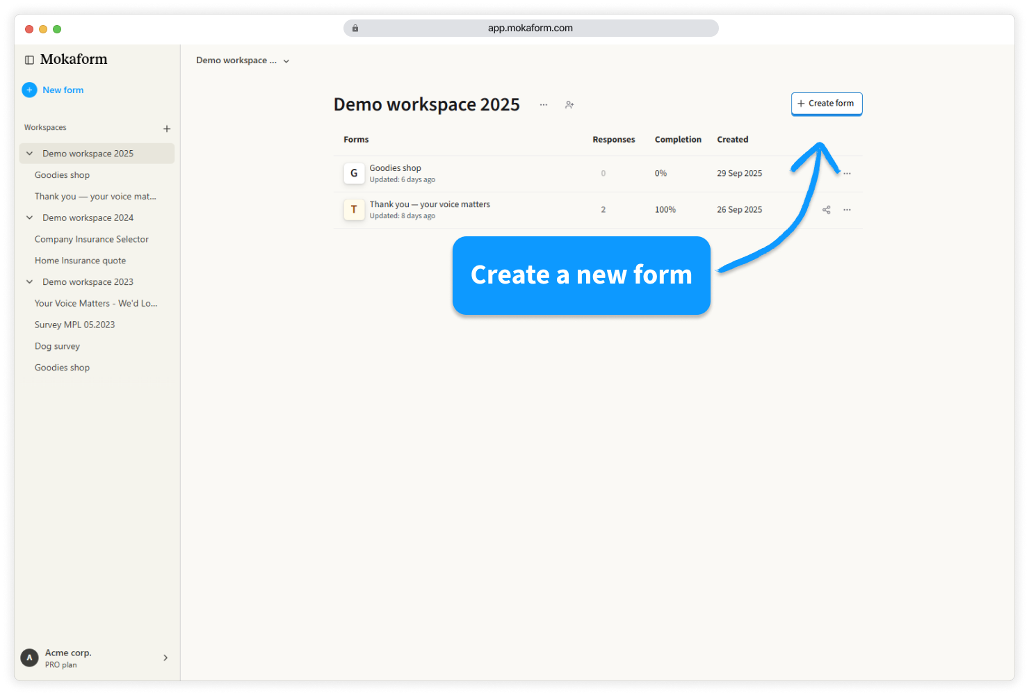 Create your form